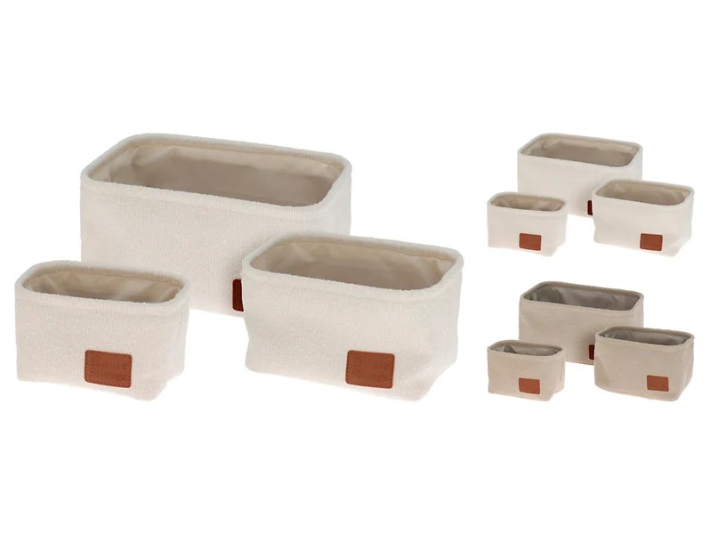 Zestaw 3 koszy boucle beżowych