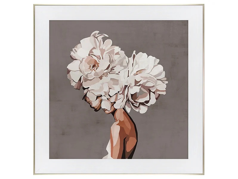 Obraz w ramie Woman With Head In Flowers