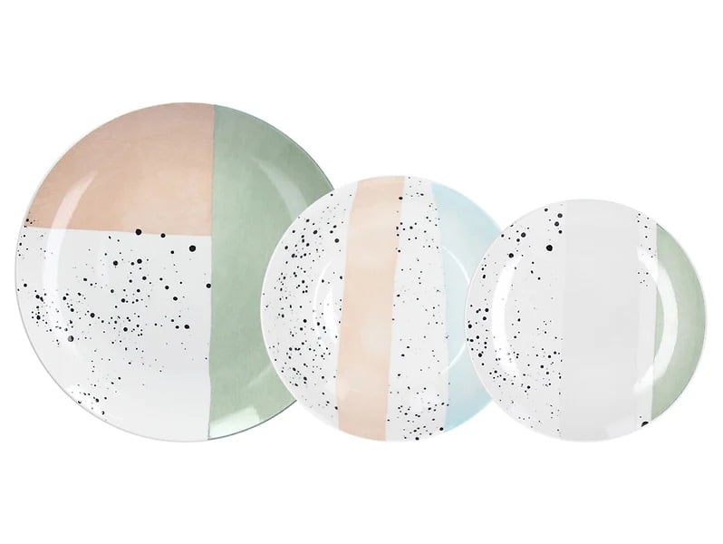 Komplet obiadowy Moon Pastel Tongana porcelanowy