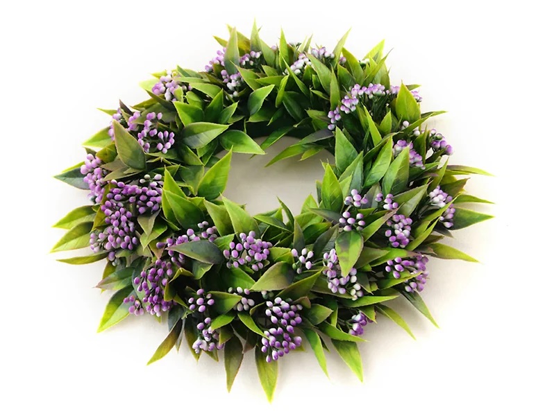 Wianek dekoracyjny fioletowo-zielony