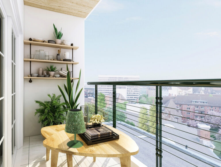 Lampa solarna Luda - aranżacja balkonu