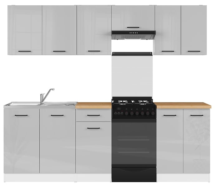 Komplet kuchenny Junona Line 240 jasny szary połysk