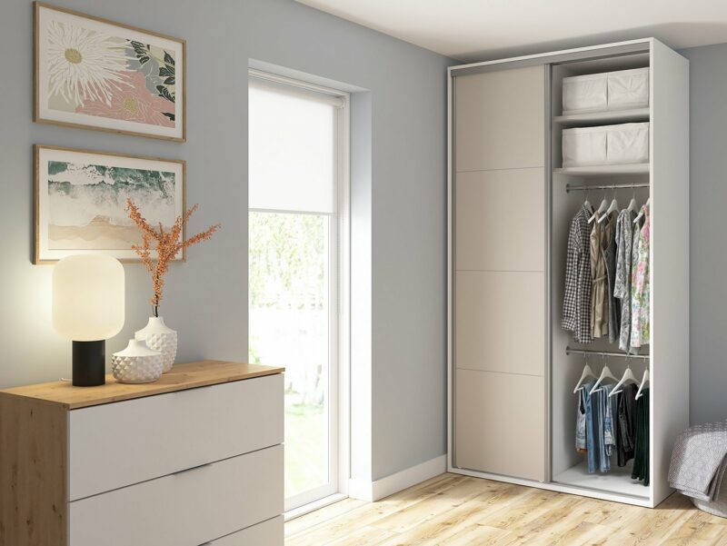 Szafa przesuwna Flex z lustrem biały kaszmir