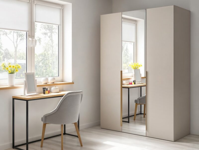 Szafa trzydrzwiowa Flex z lustrem w kolorze kaszmir