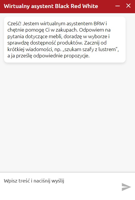 Wirtualny asystent okno czatu