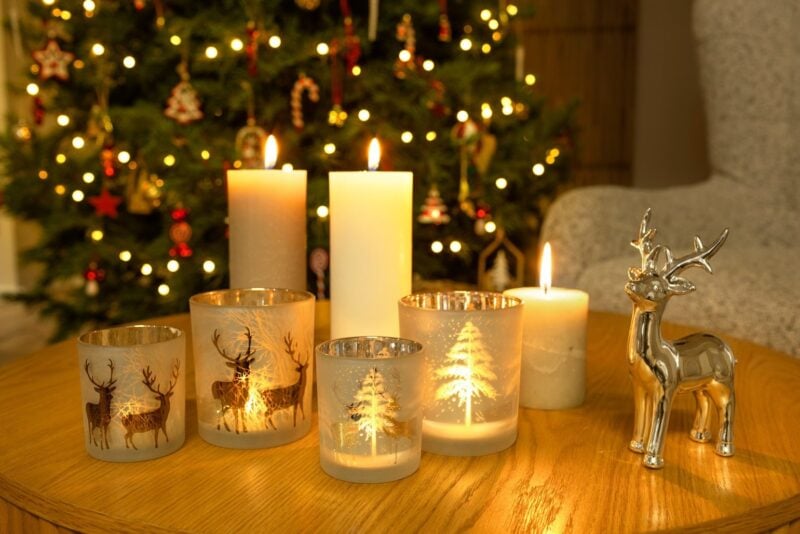 Świecznik świąteczny szklany