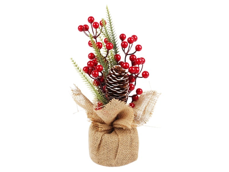 Sztuczny stroik świąteczny w jucie
