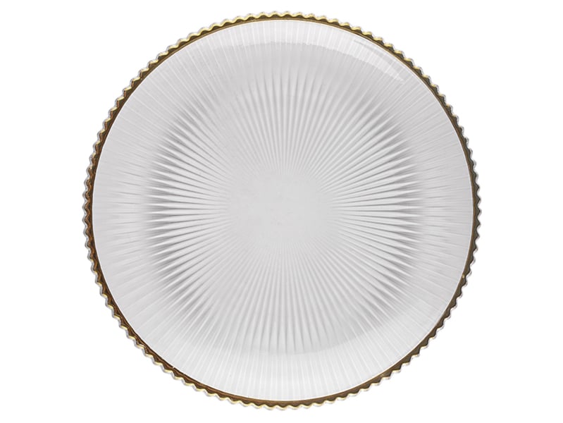 Talerz szklany ze złotym rantem