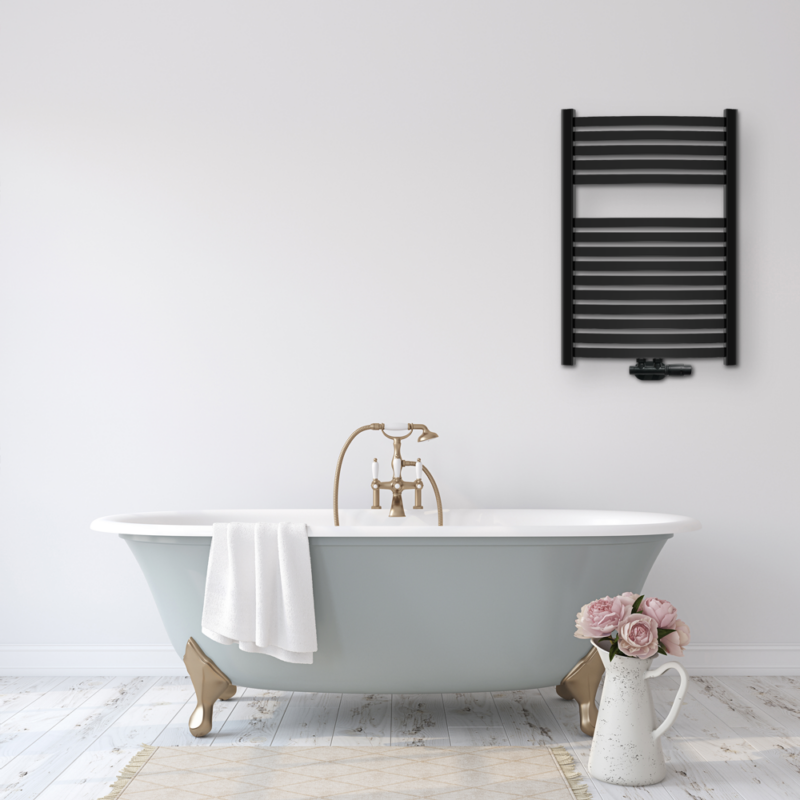 Grzejnik łazienkowy czarny 540 x 800 mm 404 W Invena OSIOWE