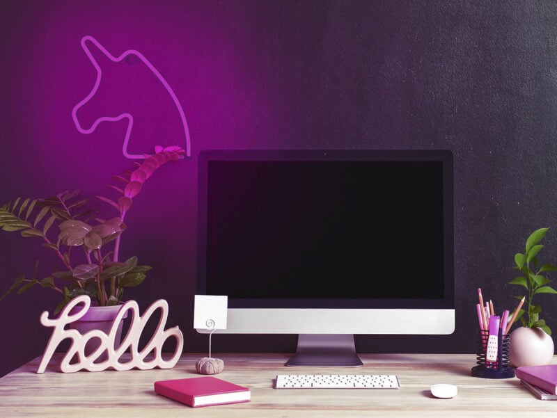 Kinkiet neonowy dziecięcy jednorożec