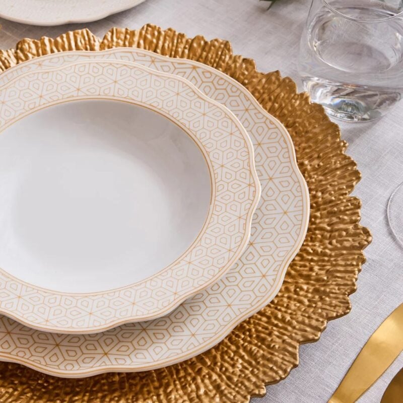 Komplet obiadowy porcelanowy Diana Tognana beżowy