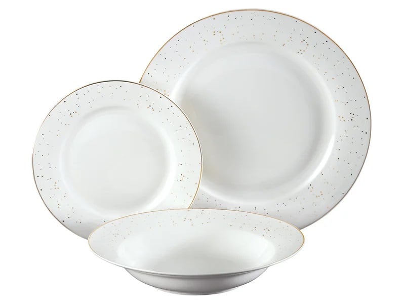 Komplet obiadowy porcelanowy Aurelia Ambition 18 el. biały