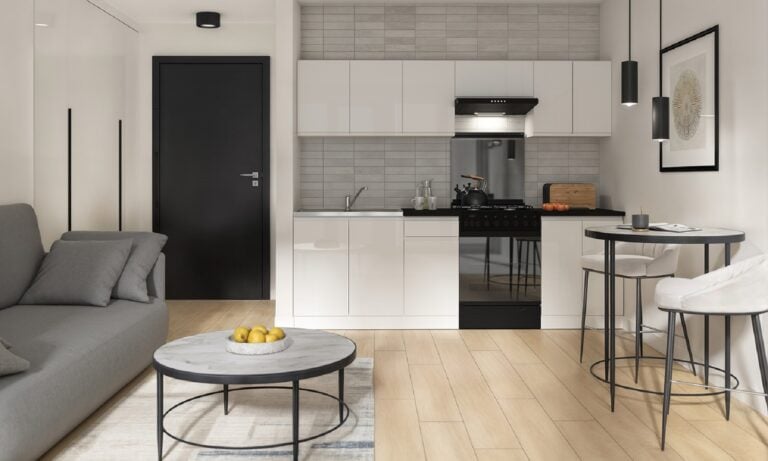 Komplet kuchenny Junona Line 240 cm biały połysk