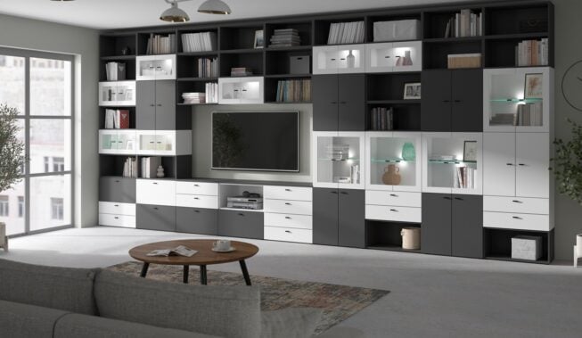 Nowoczesna zabudowa telewizora: minimalizm, drewno, a może lamele? Sprawdź modne rozwiązania | czytaj na blogu BRW