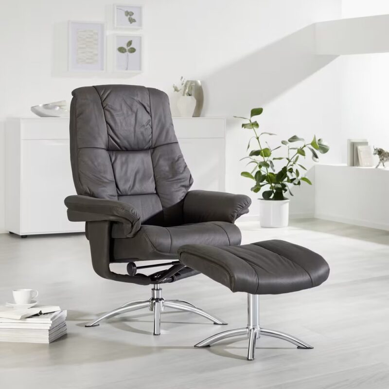 Fotel obrotowy Lucie z podnóżkiem
