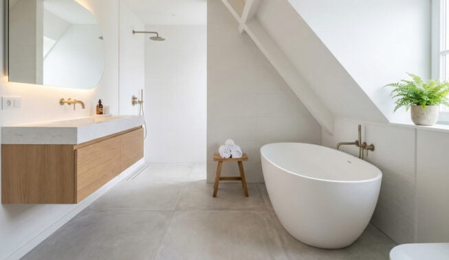 Wanna pod skosem – jak zaplanować funkcjonalną łazienkę na poddaszu? | czytaj na blogu BRW