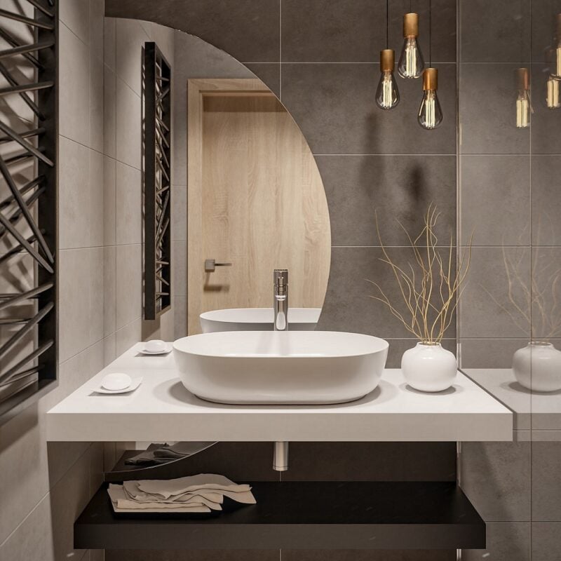 Lustro półokrągłe w dwóch częściach Doppio