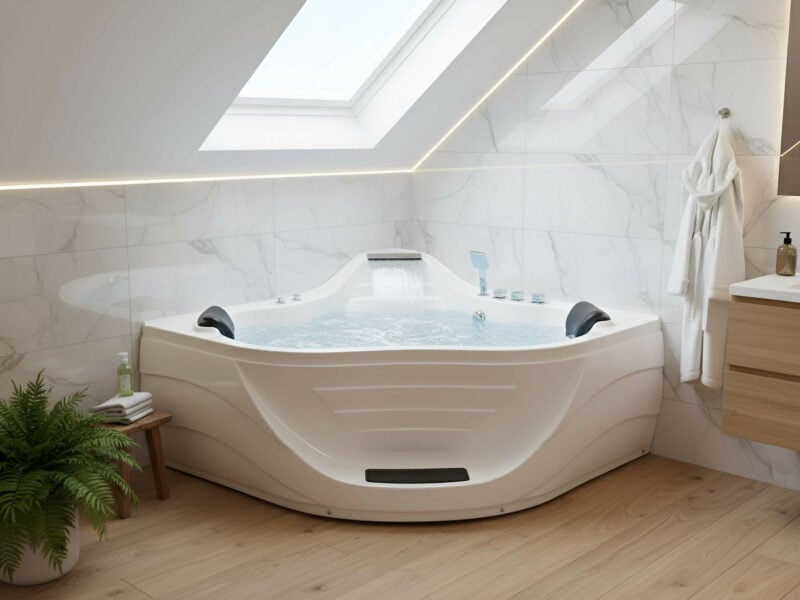 Wanna narożna z hydromasażem