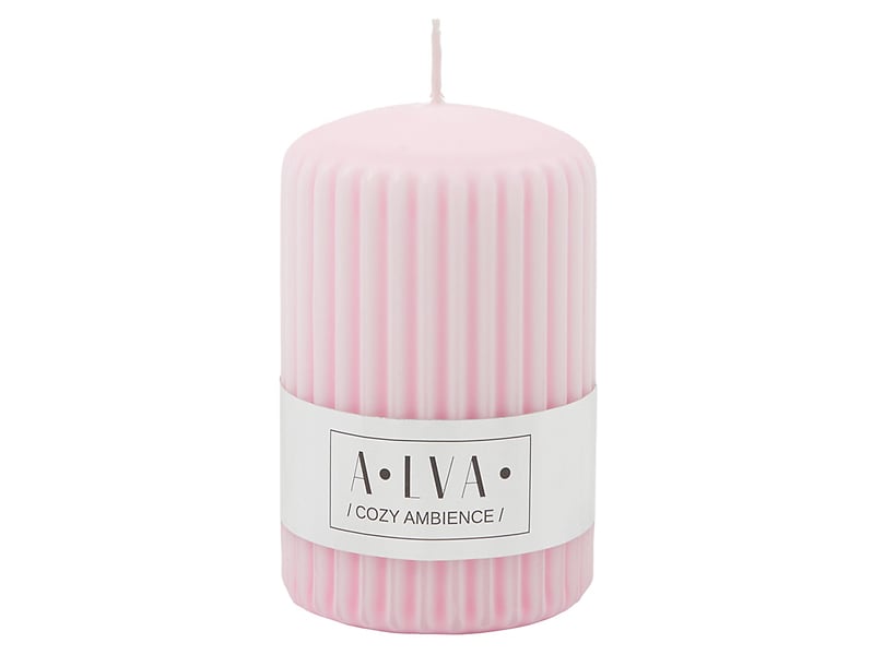 Świeca ryflowana 12 cm zgaszony róż