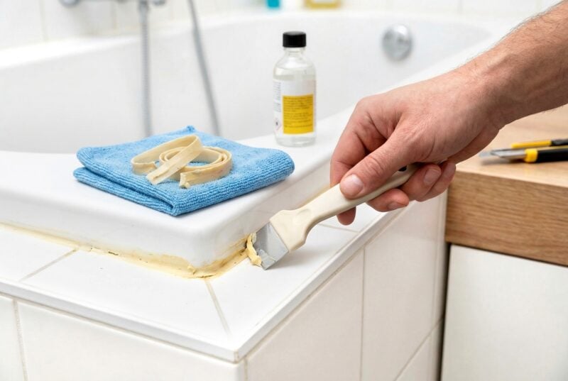 Usuwanie silikonu z wanny - aranżacja łazienki