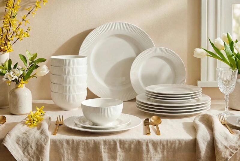Komplet obiadowy porcelanowy Bianca - aranżacja