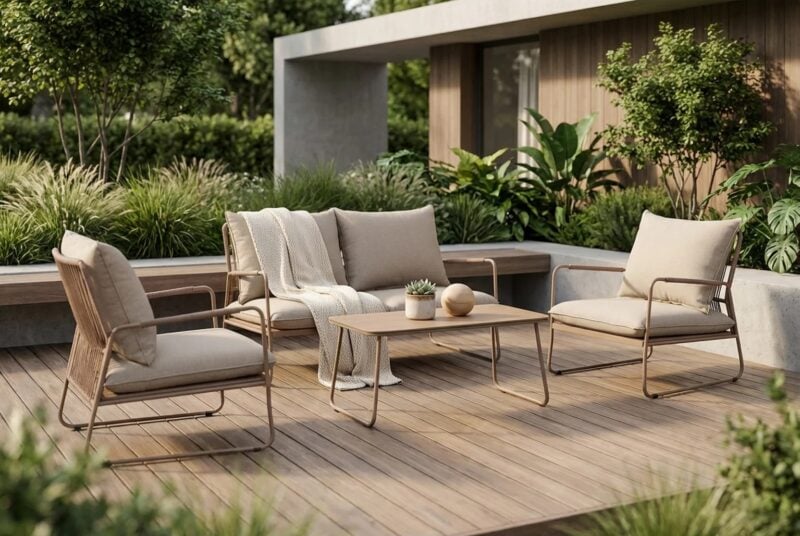 Zestaw mebli ogrodowych ze stali Dara