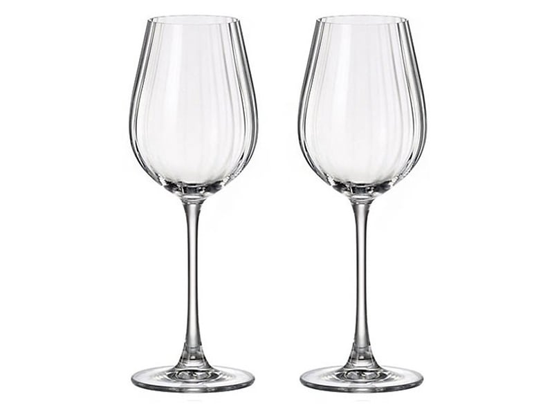 Komplet 2 kieliszków do białego wina 400 ml Columba Optic Crystal Bohemia