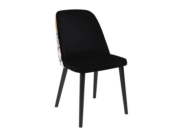 krzesło Aka, Wybarwienie drewna czarny, Tkanina Print Zwierzeca Ekspresja 01 Multikolor, 135566