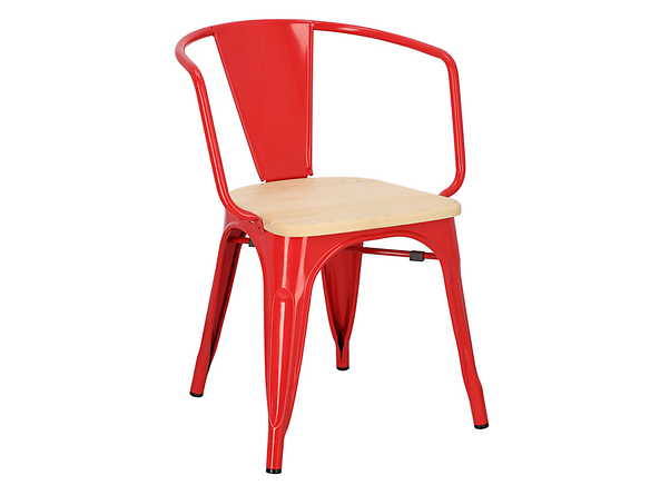 krzesło czerwony/sosna naturalna Paris Arms Wood, 152190