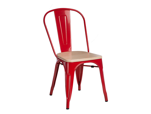 krzesło czerwony/sosna naturalna Paris Wood, 145449