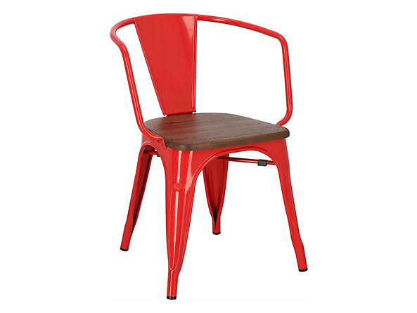 krzesło czerwony/sosna orzech Paris Arms Wood, 152198
