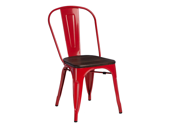 krzesło czerwony/sosna szczotkowana Paris Wood, 145455