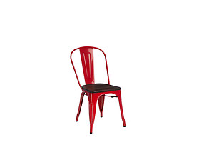 krzesło czerwony/sosna szczotkowana Paris Wood