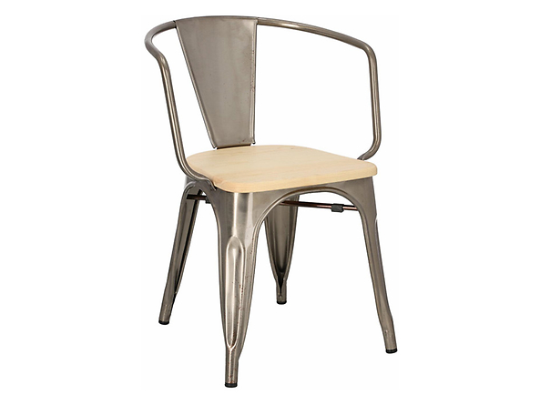 krzesło metal/sosna naturalna Paris Arms Wood, 152220