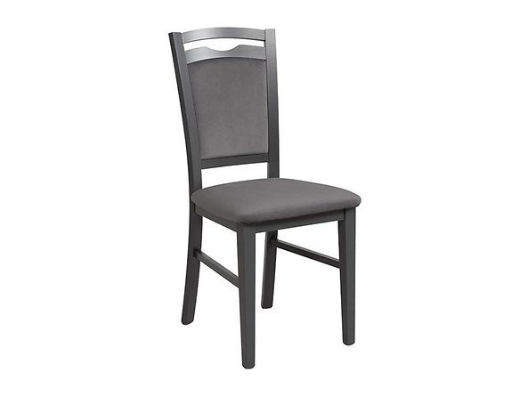 krzesło szary Lucan, Tkanina Salvador 18 Grey, Wybarwienie drewna grafit, 135822