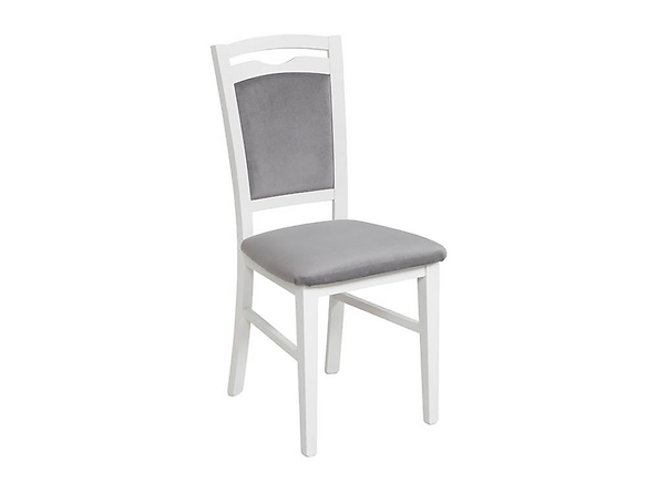 krzesło szary Lucan, Wybarwienie drewna biały ciepły, Tkanina Salvador 17 Grey, 135826