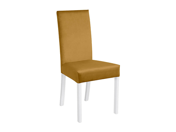 krzesło żółty Campel, Wybarwienie drewna biały ciepły, Tkanina Rain 12 Yellow, 136470