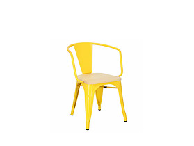 krzesło żółty/sosna naturalna Paris Arma Wood