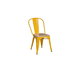 krzesło żółty/sosna naturalna Paris Wood