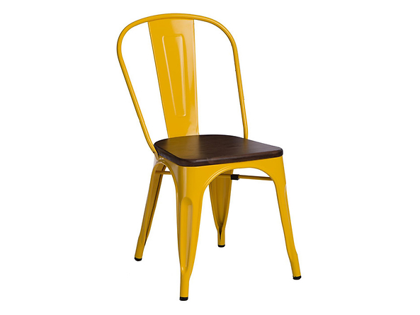 krzesło żółty/sosna orzech Paris Wood, 145501