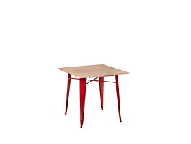 stół 76 czerwony/sosna naturalna Paris Wood