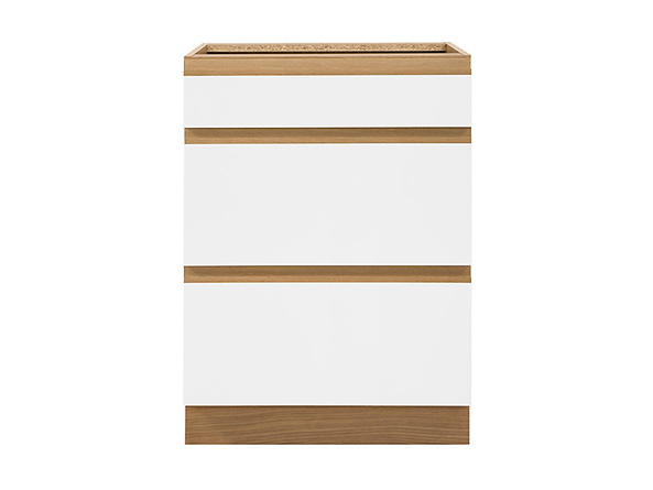 szafka dolna Semi Line, Kolor korpusów dąb reveal, Kolor frontów biały połysk, 120156