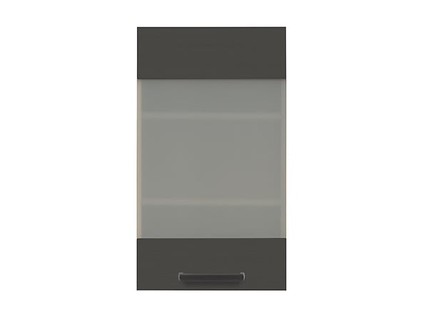 szafka górna z witryną Semi Line, Kolor korpusów dąb reveal, Kolor frontów czarny wulkaniczny, 146029