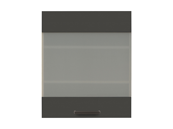 szafka górna z witryną Semi Line, Kolor korpusów dąb reveal, Kolor frontów czarny wulkaniczny, 146035