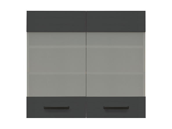 szafka górna z witryną Semi Line, Kolor korpusów dąb reveal, Kolor frontów czarny wulkaniczny, 146038