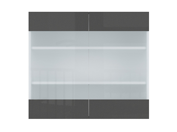 szafka górna z witryną Tapo Special, Kolor korpusów biały alpejski, Kolor frontów antracyt ecru, 143012