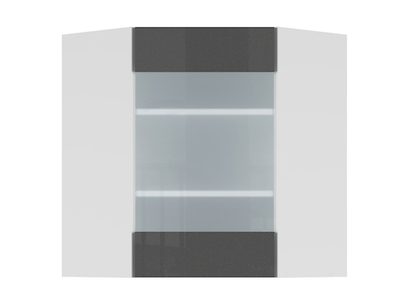 szafka górna z witryną Tapo Special, Kolor korpusów biały alpejski, Kolor frontów antracyt ecru, 143047
