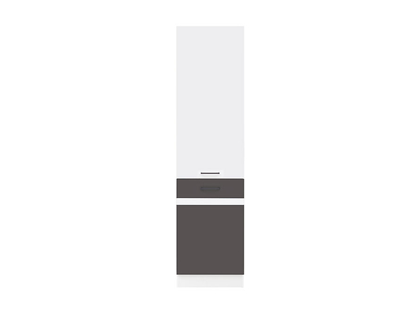 szafka wysoka Junona Line D2D/50/195_P, Kolor korpusów biały, Kolor frontów szary wolfram/biały połysk, 80363
