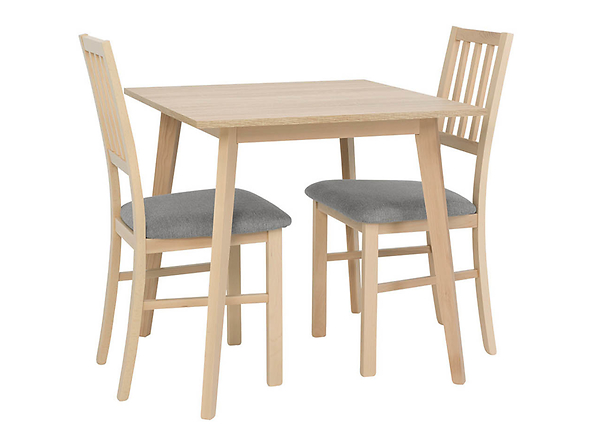 zestaw stół z krzesłami Asti, Kolor wybarwienia dąb sonoma, Wybarwienie drewna dąb sonoma, Tkanina Inari 91 Grey, 148642
