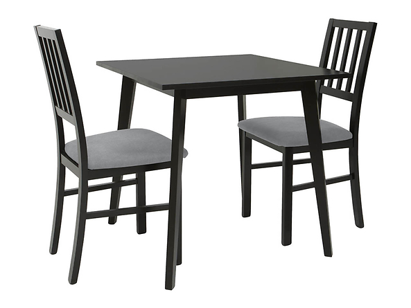 zestaw stół z krzesłami Asti, Tkanina Soro 97 Grey, Wybarwienie drewna czarny, 148644
